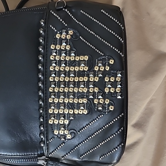 Victoria's Secret Black mini backpack with gold sequins & silver studs - Picture 3 of 11